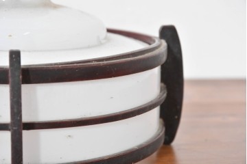 《引っ掛けシーリング式ペンダントライト加工費込み》　和製アンティーク　趣のある木製装飾のペンダントライト　(R-083996)