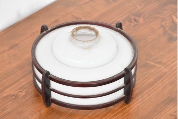 《引っ掛けシーリング式ペンダントライト加工費込み》　和製アンティーク　趣のある木製装飾のペンダントライト　(R-083996)