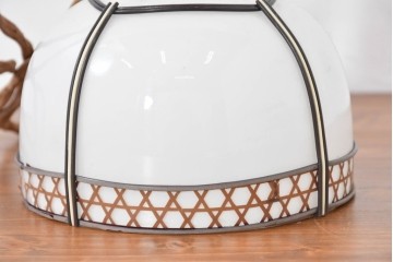 《引っ掛けシーリング式ペンダントライト加工費込み》　和製ヴィンテージ　和の情緒が薫るセルロイド装飾のペンダントライト　(R-083997)