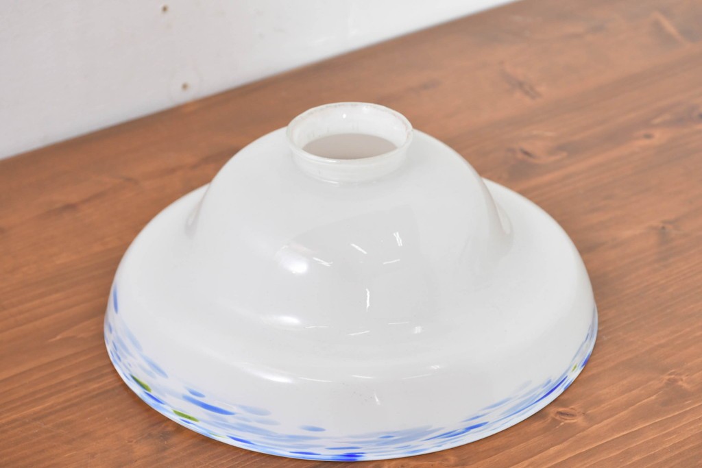 《引っ掛けシーリング式ペンダントライト加工費込み》　和製アンティーク　戦前　当時物　マーブルエッジがアクセントのペンダントライト　(R-083998)