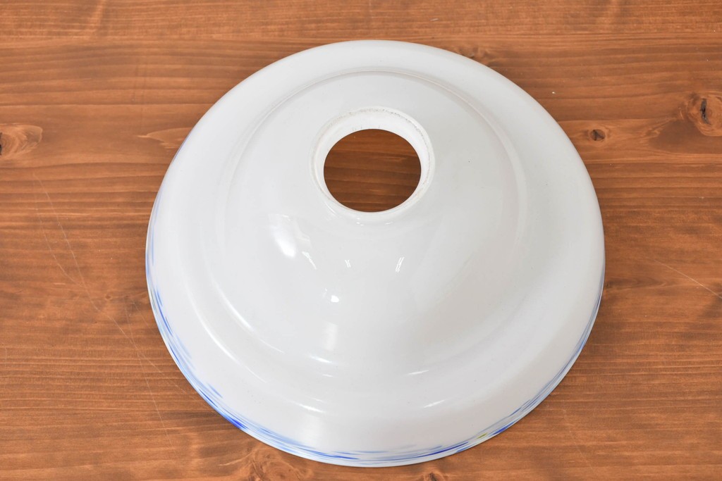 《引っ掛けシーリング式ペンダントライト加工費込み》　和製アンティーク　戦前　当時物　マーブルエッジがアクセントのペンダントライト　(R-083998)