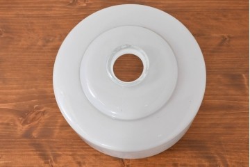 《引っ掛けシーリング式ペンダントライト加工費込み》　和製アンティーク　格子と花模様の切子細工入りペンダントライト　(R-083999)