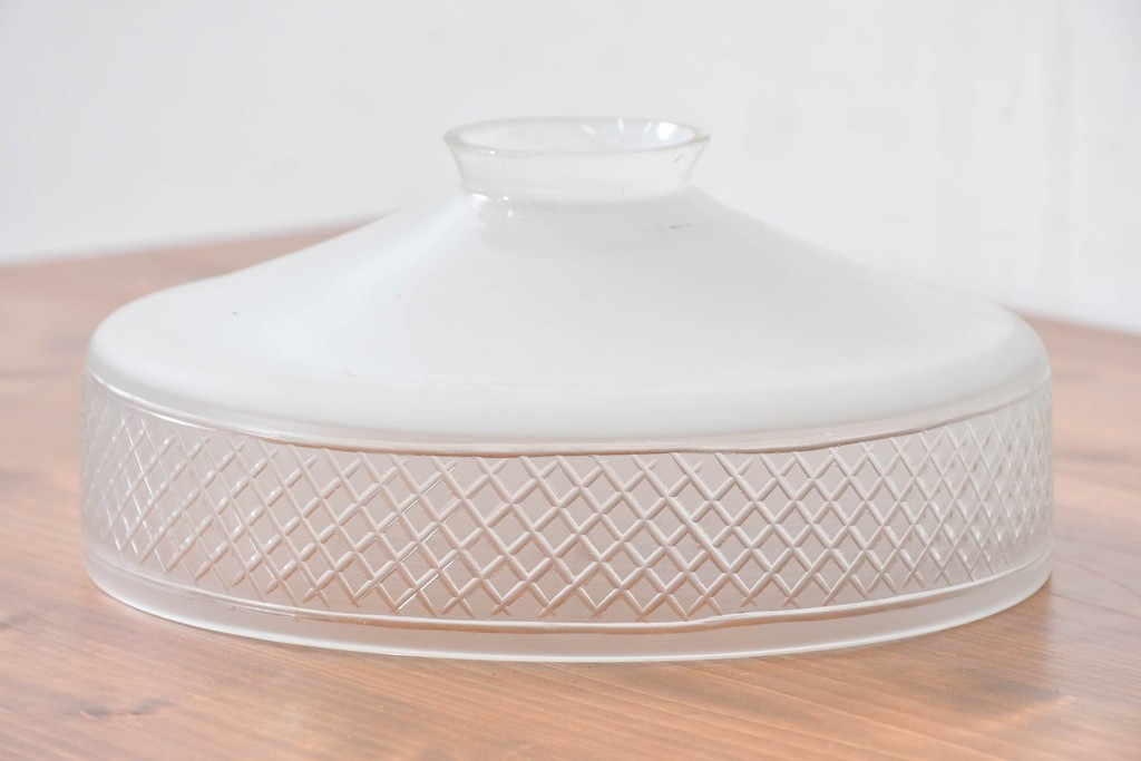 《引っ掛けシーリング式ペンダントライト加工費込み》　和製アンティーク　戦前　当時物　希少デザイン　切子の意匠が美しいペンダントライト　(R-084000)