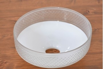 《引っ掛けシーリング式ペンダントライト加工費込み》　和製アンティーク　戦前　当時物　希少デザイン　切子の意匠が美しいペンダントライト　(R-084000)