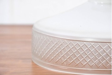 《引っ掛けシーリング式ペンダントライト加工費込み》　和製アンティーク　戦前　当時物　希少デザイン　切子の意匠が美しいペンダントライト　(R-084000)