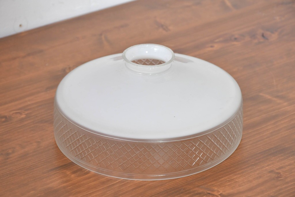 《引っ掛けシーリング式ペンダントライト加工費込み》　和製アンティーク　戦前　当時物　希少デザイン　切子の意匠が美しいペンダントライト　(R-084000)