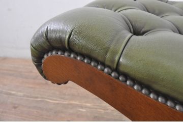 中古　超美品!!　スペイン製　バロッサバレンティ(VARO,S.A. VALENTI)　本革(レザー)　クラシカルな空間演出に活躍するオットマン3脚セット(スリッパチェア、スツール、椅子、イス、バラ売り可能)(定価3脚で約48万6千円)(R-078117)