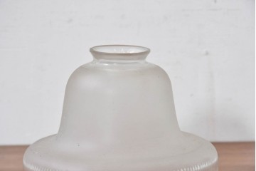 《引っ掛けシーリング式ペンダントライト加工費込み》　和製アンティーク　希少デザイン　すりガラス×リブ模様のベル型ペンダントライト　(R-084037)