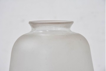 《引っ掛けシーリング式ペンダントライト加工費込み》　和製アンティーク　希少デザイン　すりガラス×リブ模様のベル型ペンダントライト　(R-084037)