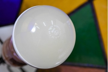 《引っ掛けシーリング式ペンダントライト加工費込み》　和製ヴィンテージ　可愛らしいフォルムと色使いが印象的なステンドグラスのペンダントライト　(R-084042)