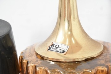 和製ヴィンテージ　KINGSTON　昭和レトロなアンバーガラスシェードのペンダントライト　(R-084044)