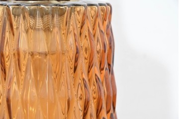 和製ヴィンテージ　KINGSTON　昭和レトロなアンバーガラスシェードのペンダントライト　(R-084044)