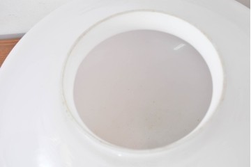 《シーリングライト加工費込み》　和製アンティーク　段付きフォルムが印象的な珍しいデザインのシーリングライト　(R-084047)