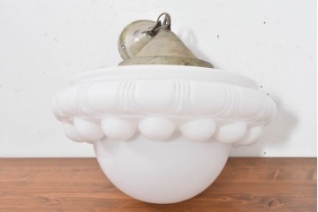 和製アンティーク　大型　ふっくらとした立体装飾がユニークな天井照明　(R-084048)