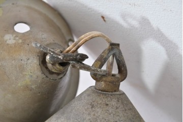 和製アンティーク　大型　ふっくらとした立体装飾がユニークな天井照明　(R-084048)