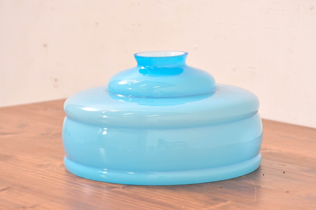 《引っ掛けシーリング式ペンダントライト加工費込み》　和製アンティーク　被せガラスが美しい天井照明　(R-084058)