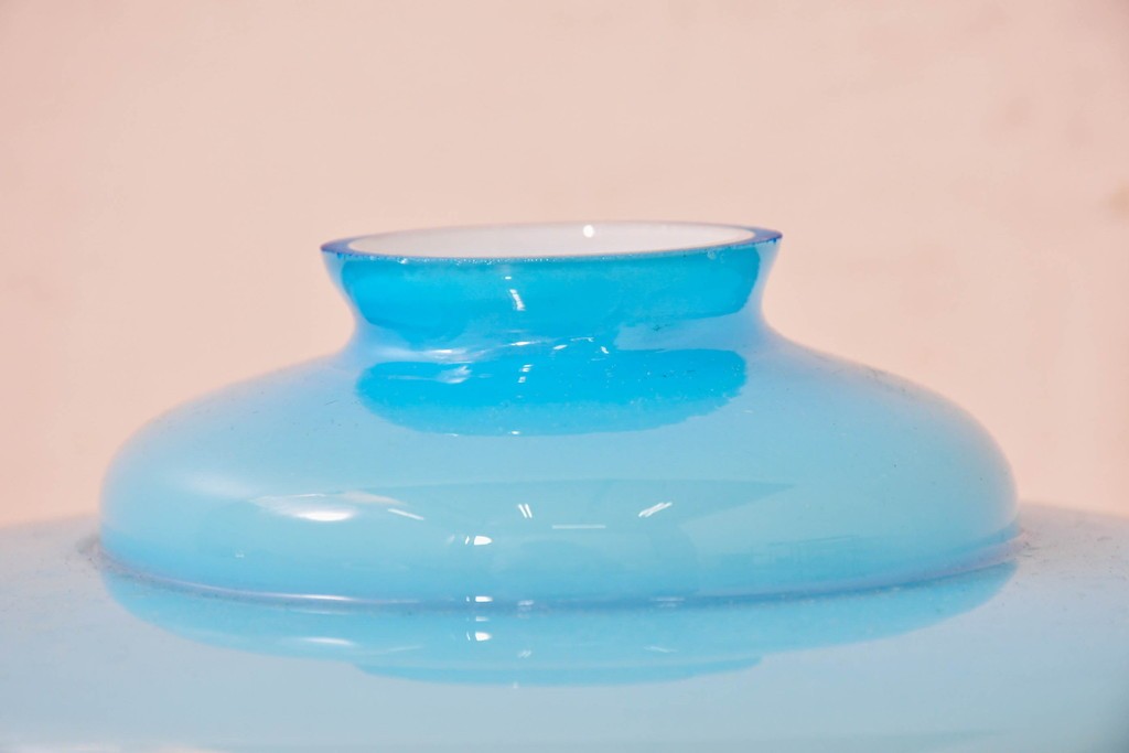 《引っ掛けシーリング式ペンダントライト加工費込み》　和製アンティーク　被せガラスが美しい天井照明　(R-084058)