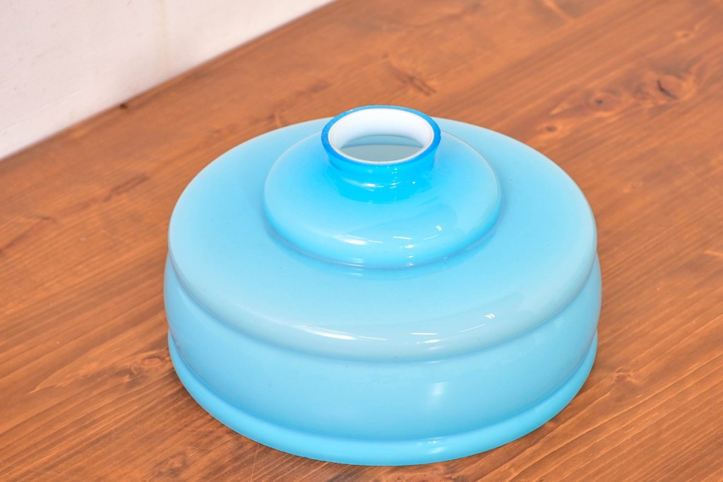 《引っ掛けシーリング式ペンダントライト加工費込み》　和製アンティーク　被せガラスが美しい天井照明　(R-084058)