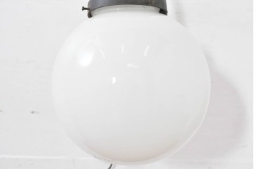 和製アンティーク　昭和初期　曲線アームに丸型シェードが映えるウォールライト　(R-084075)