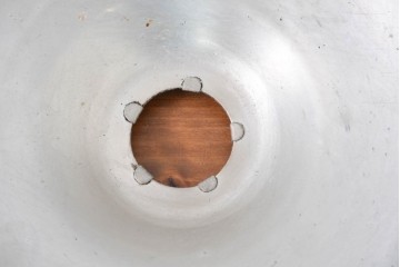 《引っ掛けシーリング式ペンダントライト加工費込み》　和製アンティーク　アルミの素朴な風合いが際立つペンダントライト　(R-084084)