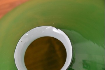 《引っ掛けシーリング式ペンダントライト加工費込み》　和製ヴィンテージ　被せガラスの爽やかなグリーンが魅力のペンダントライト　(R-084087)