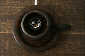 和製ヴィンテージ　木製ベースとふっくらとした丸みシェードが懐かしいレトロテーブルライト　(R-084088)