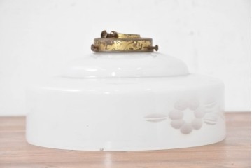 《引っ掛けシーリング式ペンダントライト加工費込み》　和製アンティーク　花鳥の切子模様が趣を添えるペンダントライト　(R-084089)