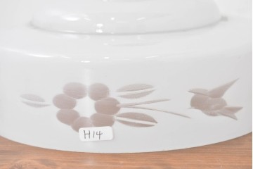 《引っ掛けシーリング式ペンダントライト加工費込み》　和製アンティーク　花鳥の切子模様が趣を添えるペンダントライト　(R-084089)