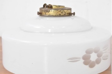 《引っ掛けシーリング式ペンダントライト加工費込み》　和製アンティーク　花鳥の切子模様が趣を添えるペンダントライト　(R-084089)