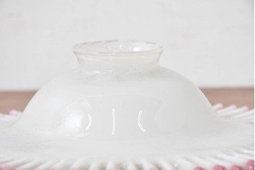 《引っ掛けシーリング式ペンダントライト加工費込み》　和製アンティーク　大正～昭和初期　当時物　フリル装飾が可憐なペンダントライト　(R-084092)