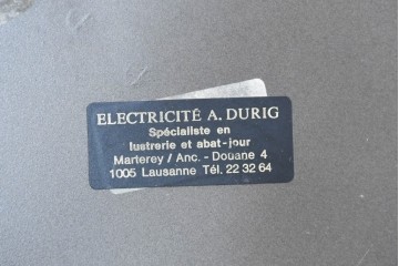 中古　スイス　アンティーク調　花形ガラスシェードのデスクライト　(R-084096)