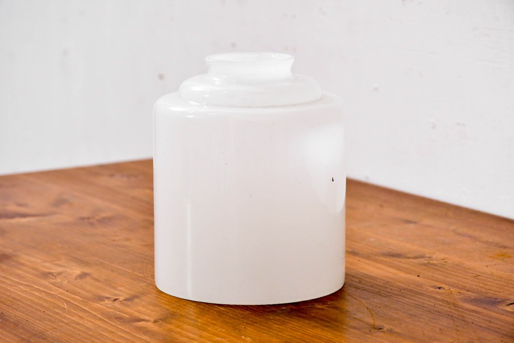 《引っ掛けシーリング式ペンダントライト加工費込み》　和製アンティーク　段付き筒形ガラス電笠のシンプルなペンダントライト　(R-084098)