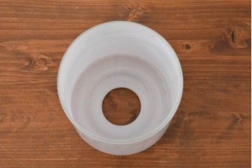 《引っ掛けシーリング式ペンダントライト加工費込み》　和製アンティーク　段付き筒形ガラス電笠のシンプルなペンダントライト　(R-084098)