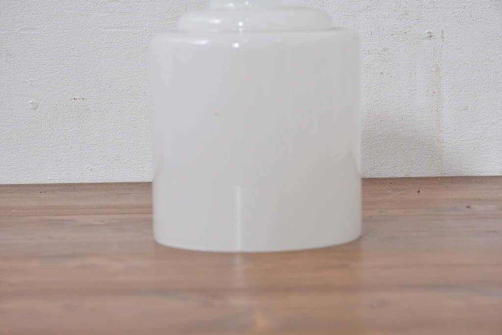 《引っ掛けシーリング式ペンダントライト加工費込み》　和製アンティーク　段付き筒形ガラス電笠のシンプルなペンダントライト　(R-084098)