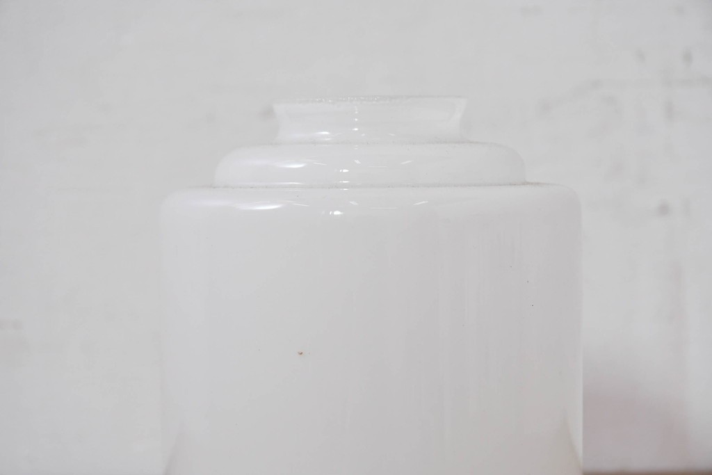 《引っ掛けシーリング式ペンダントライト加工費込み》　和製アンティーク　段付き筒形ガラス電笠のシンプルなペンダントライト　(R-084098)