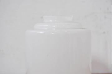 《引っ掛けシーリング式ペンダントライト加工費込み》　和製アンティーク　段付き筒形ガラス電笠のシンプルなペンダントライト　(R-084098)