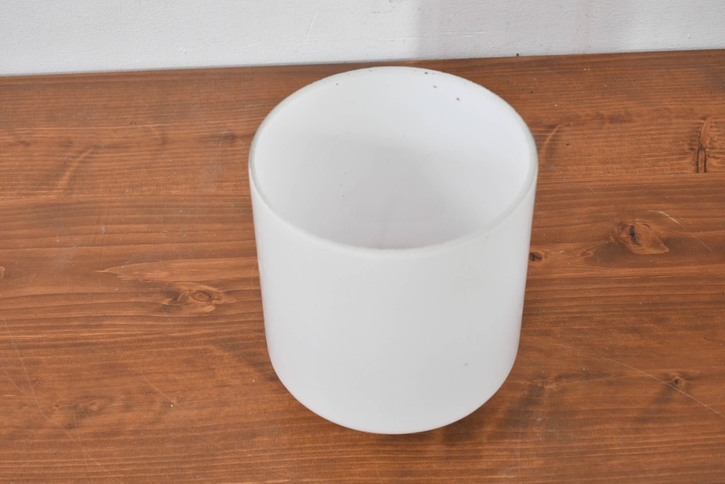 《引っ掛けシーリング式ペンダントライト加工費込み》　和製アンティーク　段付き筒形ガラス電笠のシンプルなペンダントライト　(R-084098)