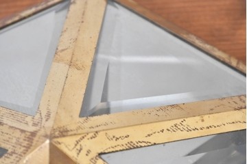 オーストリアアンティーク　希少!!　ヨーゼフ・ホフマン(Josef Hoffmann)　真鍮製　多面体フォルムが美しいミラーバックのシーリングライト　(R-084103)