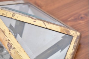 オーストリアアンティーク　希少!!　ヨーゼフ・ホフマン(Josef Hoffmann)　真鍮製　多面体フォルムが美しいミラーバックのシーリングライト　(R-084104)