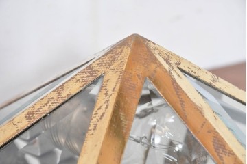 オーストリアアンティーク　希少!!　ヨーゼフ・ホフマン(Josef Hoffmann)　真鍮製　多面体フォルムが美しいミラーバックのシーリングライト　(R-084104)