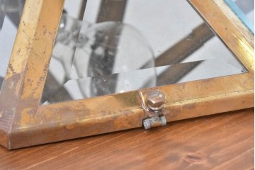 オーストリアアンティーク　希少!!　ヨーゼフ・ホフマン(Josef Hoffmann)　真鍮製　多面体フォルムが美しいミラーバックのシーリングライト　(R-084104)