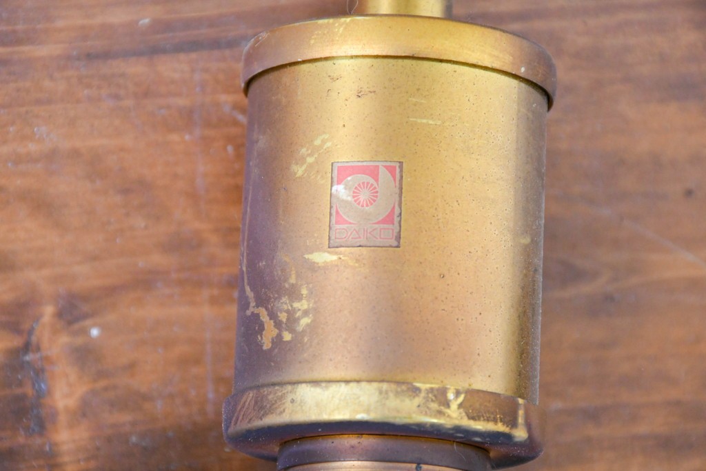 和製ヴィンテージ　オレンジ色の被せガラス×異国情緒漂うデザインのペンダントライト　(R-084111)