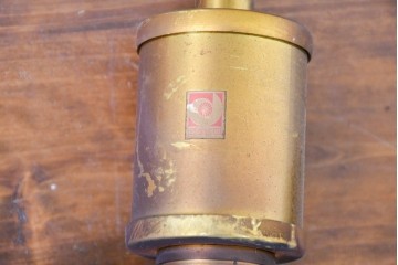 和製ヴィンテージ　オレンジ色の被せガラス×異国情緒漂うデザインのペンダントライト　(R-084111)