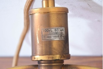 和製ヴィンテージ　オレンジ色の被せガラス×異国情緒漂うデザインのペンダントライト　(R-084113)