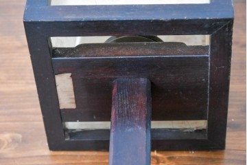 和製ヴィンテージ　やさしい灯りを透かす木枠と障子張りの卓上照明　(R-084118)