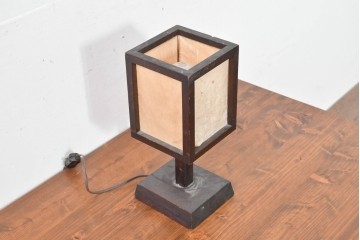 和製ヴィンテージ　やさしい灯りを透かす木枠と障子張りの卓上照明　(R-084118)