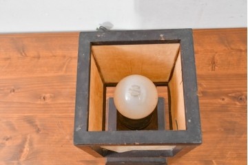 和製ヴィンテージ　やさしい灯りを透かす木枠と障子張りの卓上照明　(R-084118)