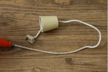 和製ヴィンテージ　鮮やかなオレンジガラスシェードのペンダントライト　(R-084120)