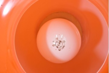 和製ヴィンテージ　鮮やかなオレンジガラスシェードのペンダントライト　(R-084120)