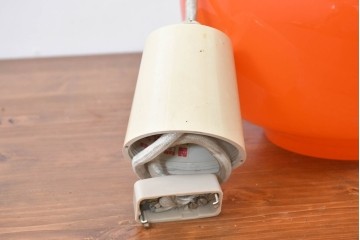 和製ヴィンテージ　鮮やかなオレンジガラスシェードのペンダントライト　(R-084120)